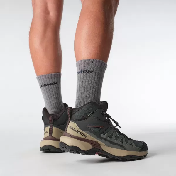  Férfi cipők SALOMON X ULTRA 360 MID GORE-TEX L47743300 FANTOM/DESSZERT CSER/RUM MAZSOLA 