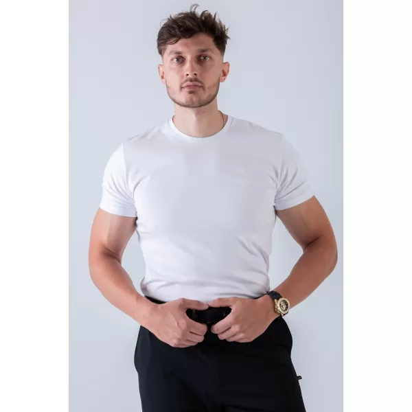  Férfi pólók NEBBIA MIKE MUSCLE FIT 158 FEHÉR 