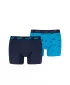 Férfi boxerek PUMA ELEMENTS MEN LOGO PRINT BOXERS 2P 93875401 KÉK KOMBÓ