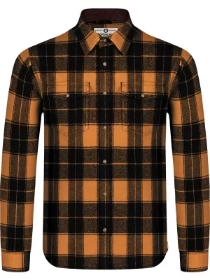 Férfi flanel ing NORDBLANC FEN NBSSM8369 BARNA