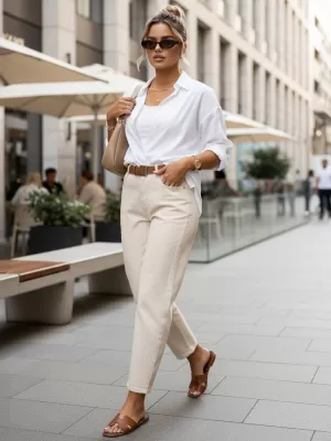 Női nadrág DSTREET UY2987 EKRÜ