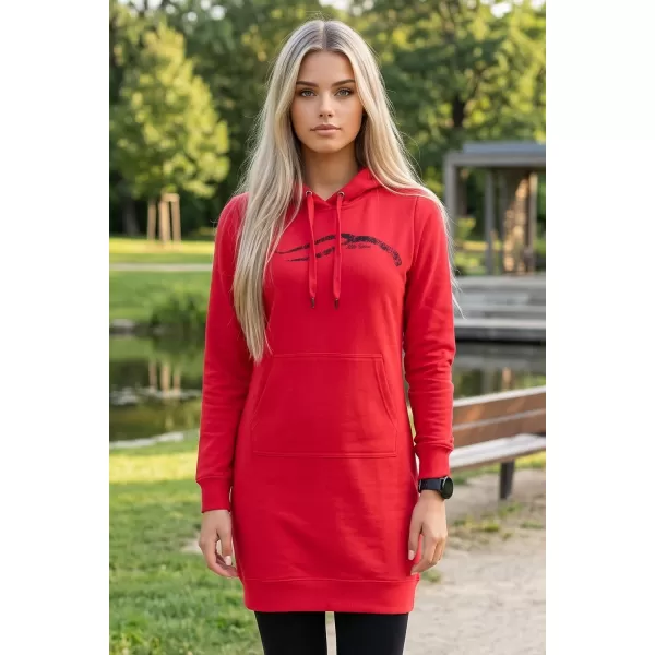  Hosszabbított női pulóver ALTISPORT ALW001419 PIROS 