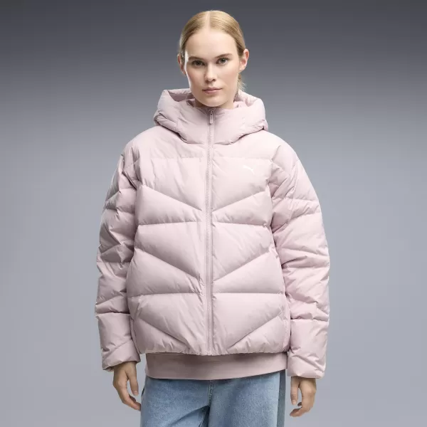  Női kabát PUMA HOODED DOWN PUFFER JACKET W 69458049 KÖDÖS RÓZSASZÍN 