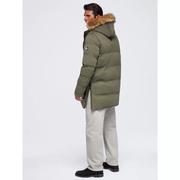  Férfi parka OMBRE OM-JALJ-0310 SÖTÉT OLAJBOGYÓ 