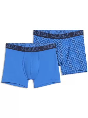 Férfi boxerek PUMA MEN GRAPHICAL PRINT BOXERS 2P 94780404 KÉK KOMBÓ