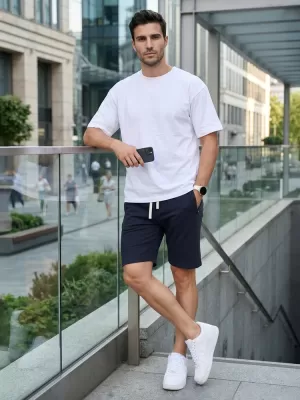 Férfi rövidnadrág DSTREET SX2626 SÖTÉTKÉK