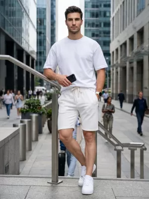 Férfi rövidnadrág DSTREET SX2630 FEHÉR