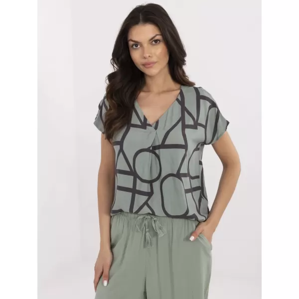  Női blúz SUBLEVEL D73771M11171D KHAKI/FEKETE 