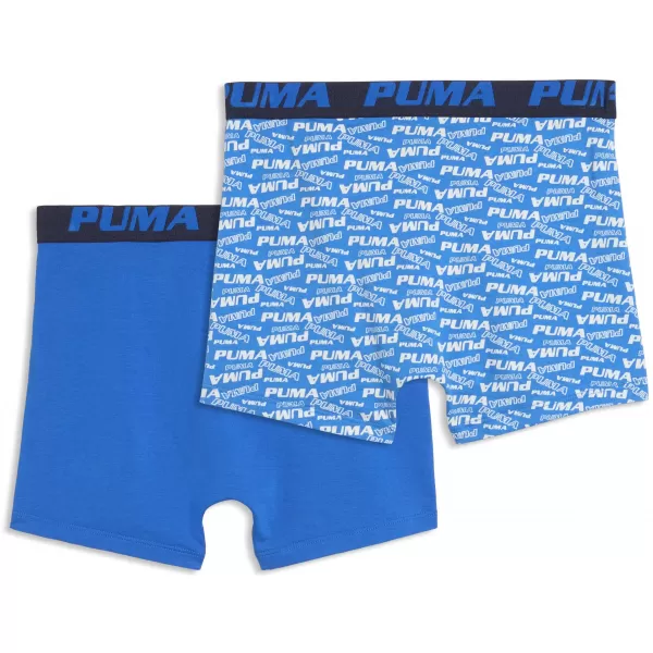  Gyermek boxerek PUMA BOYS SCATTERED LOGO PRINT BOXERS 2P 94780302 KÉK / SÖTÉTKÉK 
