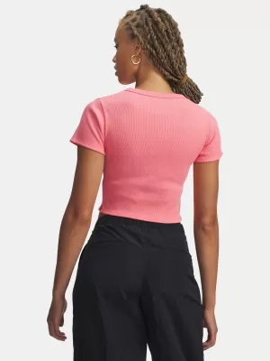 Női póló UNDER ARMOUR RIVAL RIB BABY TEE 6000264-600 RÓZSASZÍN
