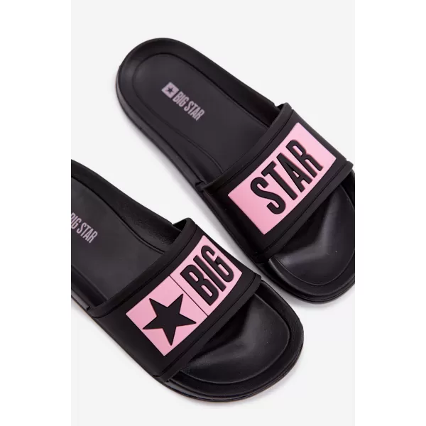  Gyermek papucs BIG STAR SHOES TT374A004 FEKETE/RÓZSASZÍN 