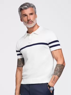 Férfi póló OMBRE OM-POSS-0177 FEHÉR