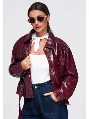 Női kabát OMBRE OW-JAFL-0141 BURGUNDIA