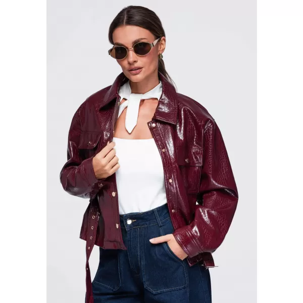  Női kabát OMBRE OW-JAFL-0141 BURGUNDIA 