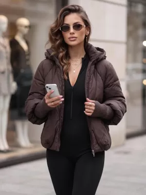 Női kabát DSTREET TY5896 BARNA