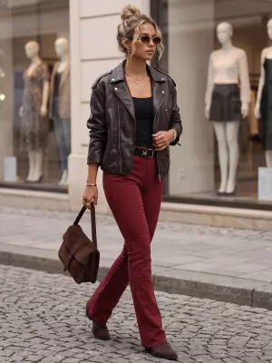 Női nadrág DSTREET UY3111 BORDÓ