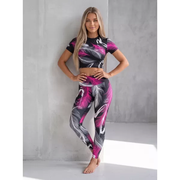  Női prémium hosszú leggings (új méretek) ALTISPORT VOJ/ALW001LEG05 FEKETE/RÓZSASZÍN 