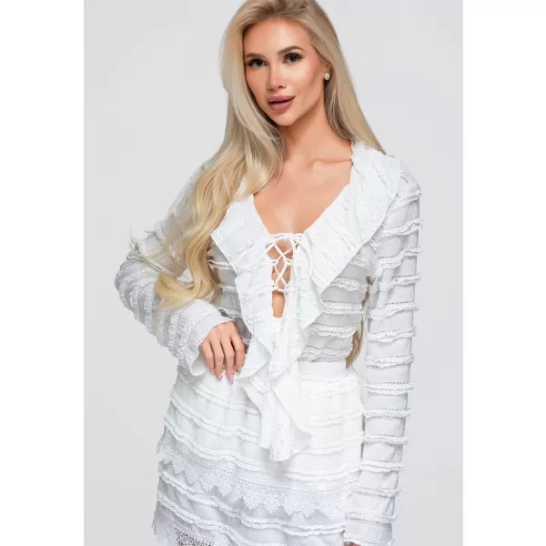  Női blúz OMBRE OW-TS-E0067 FEHÉR 