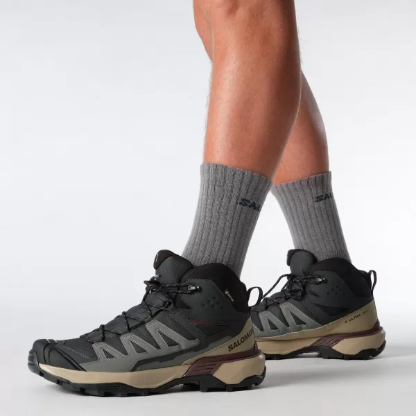  Férfi cipők SALOMON X ULTRA 360 MID GORE-TEX L47743300 FANTOM/DESSZERT CSER/RUM MAZSOLA 