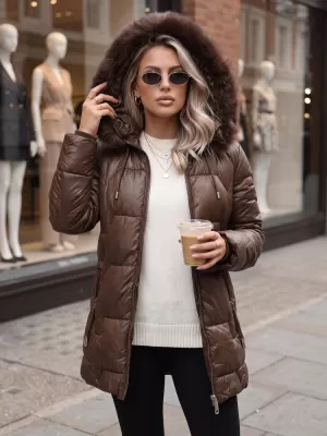 Női kabát DSTREET TY5757 BARNA