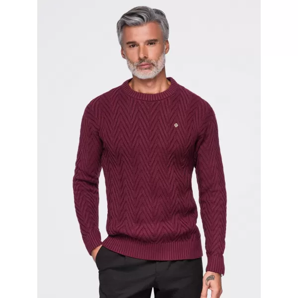 Férfi pulóver OMBRE OM-SWSW-0190 BURGUNDIA 