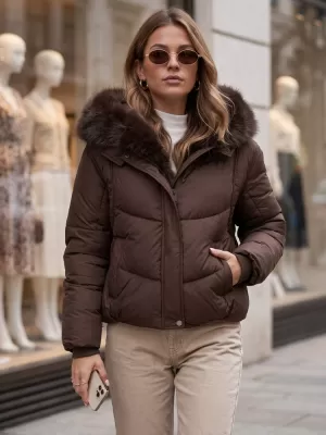Női kabát DSTREET TY5983 BARNA