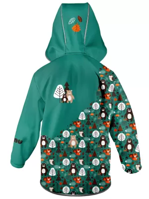 Gyermek softshell kabát WAMU MEDVĚDI TÜRKIZ