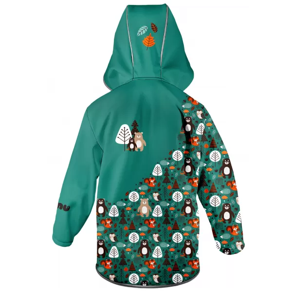  Gyermek softshell kabát WAMU MEDVĚDI TÜRKIZ 