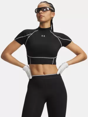Női póló UNDER ARMOUR HEATGEAR ELITE CROP MCK SS 6014710-008 FEKETE