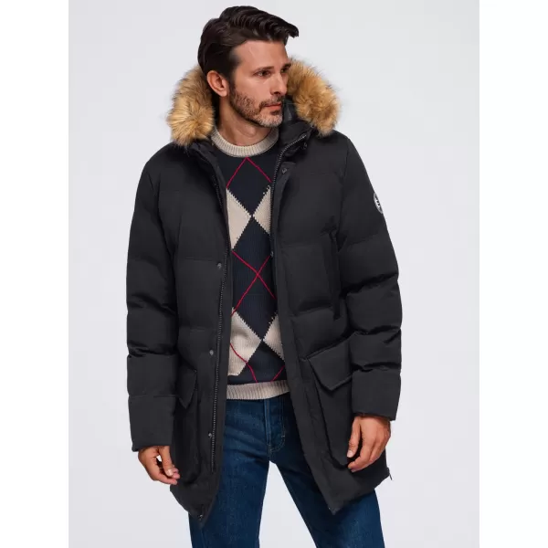  Férfi parka OMBRE OM-JALJ-0310 FEKETE 