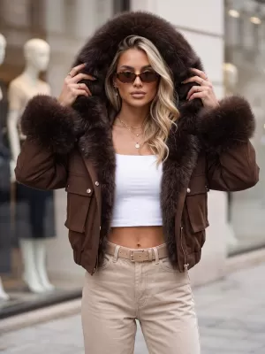 Női kabát DSTREET TY5834 BARNA