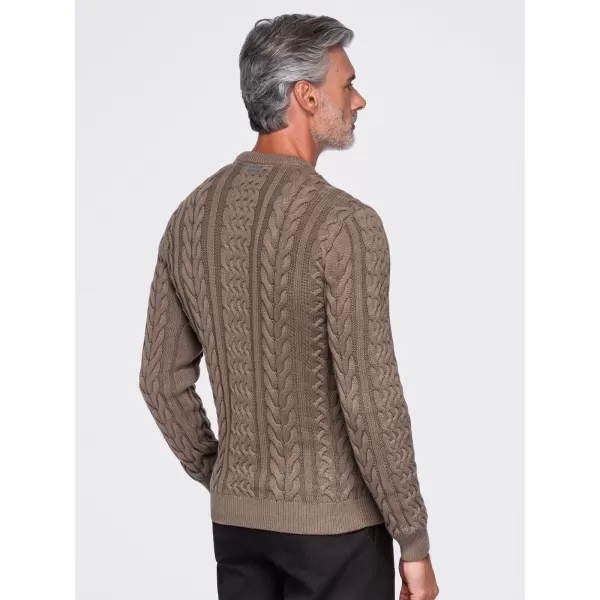  Férfi pulóver OMBRE OM-SWSW-0191 BARNA 