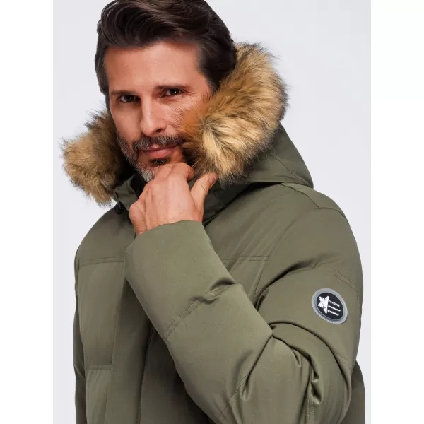  Férfi parka OMBRE OM-JALJ-0310 SÖTÉT OLAJBOGYÓ 
