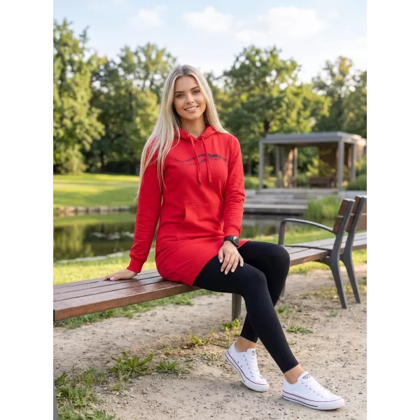  Hosszabbított női pulóver ALTISPORT ALW001419 PIROS 