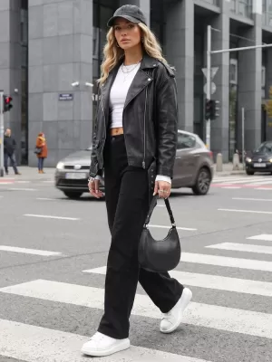 Női nadrág DSTREET UY3094 FEKETE