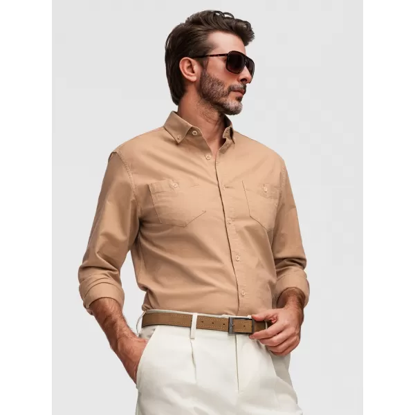  Férfi ing OMBRE N-OM-SHCS-0134 VILÁGOSBARNA 