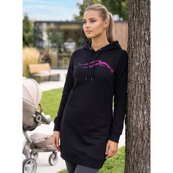  Hosszabbított női pulóver ALTISPORT ALW001419 FEKETE RÓZSASZÍN 