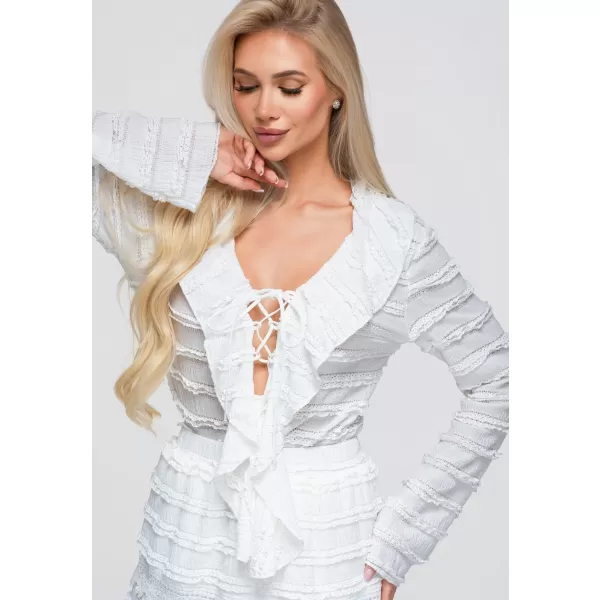 Női blúz OMBRE OW-TS-E0067 FEHÉR 