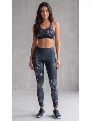 Női prémium hosszú leggings (új méretek) ALTISPORT VOJ/ALW083LEG05 FEKETE-FEHÉR