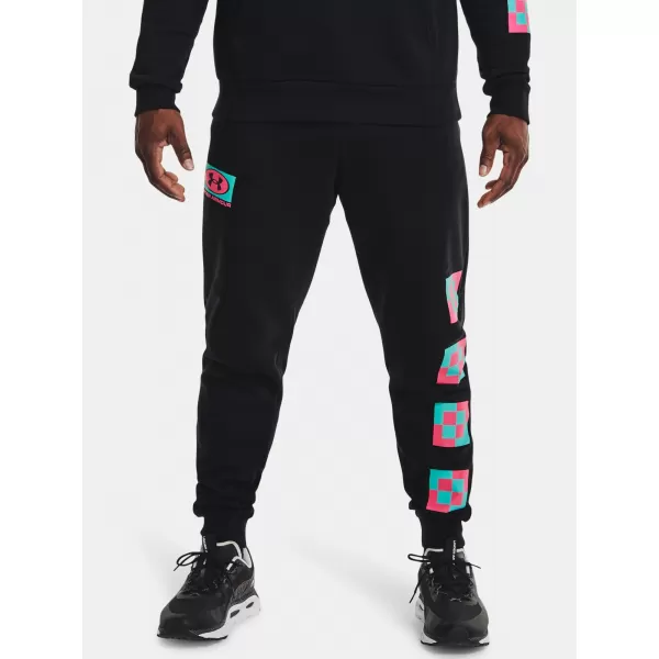  Férfi melegítőnadrág UNDER ARMOUR UA RIVAL FLEECE GEO JOGGER 1366437-001 FEKETE 