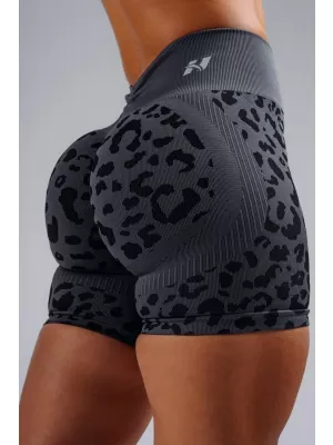 Kompressziós push-up rövidnadrág leopárdmintával NEBBIA PRIMAL 856 FEKETE LEOPÁRD