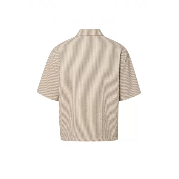  Férfi ing URBAN CLASSICS TB8417-22409 BARNA MOKKA/FEHÉR 