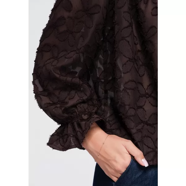  Női ing OMBRE OW-SH-E0074 BARNA 