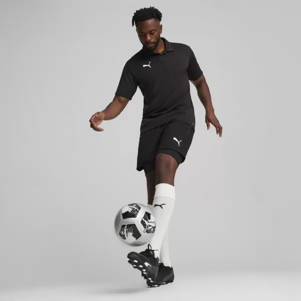  Férfi póló gallérral PUMA TEAMGOAL POLO 658771-03 PUMA FEKETE/FEHÉR/SÖTÉTSZÜRKE 
