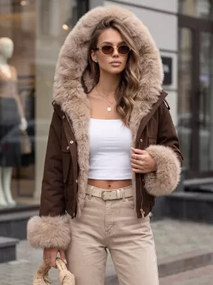 Női kabát DSTREET TY5836 BARNA
