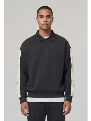 Férfi póló gallérral URBAN CLASSICS TB8595-00007 FEKETE