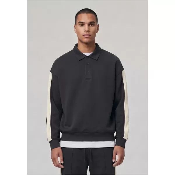  Férfi póló gallérral URBAN CLASSICS TB8595-00007 FEKETE 