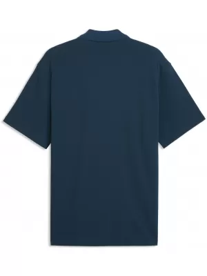 Férfi póló gallérral PUMA WARDROBE ESS PIQUE RELAXED POLO 62965736 ÉJFÉLI BENZIN