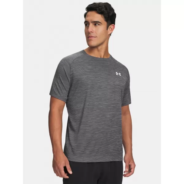  Férfi póló UNDER ARMOUR TECH TEXTURED SS 1382796-026 SZÜRKE 