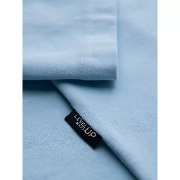  Férfi póló OMBRE OM-TSBC-0291 FEKETE/VILÁGOSKÉK/TÖRTFEHÉR 